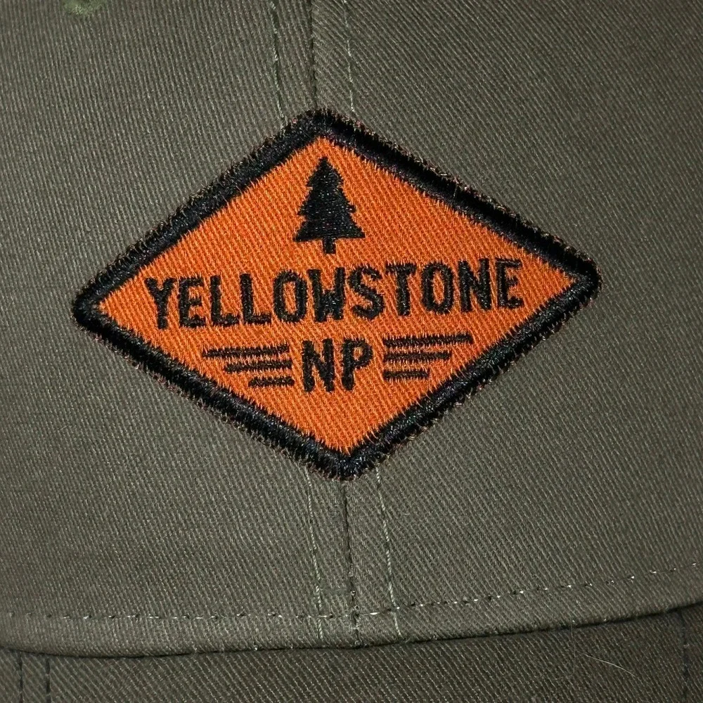 Ouray Yellowstone National Park Trucker Hat Mens OSFA Olive Green Mesh Snapback‎